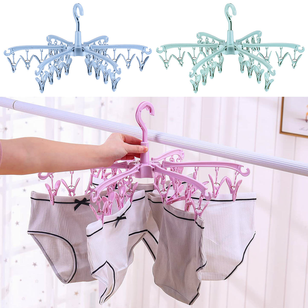 Sock Organizer Tray - Сушилка для белья на 24 прищепки,