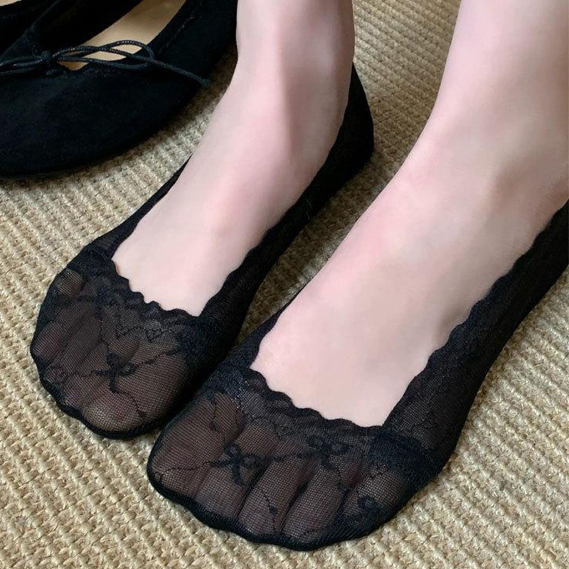 Invisibility Sock Loafer - Носки-невидимки с кружевной отделкой для женщин,