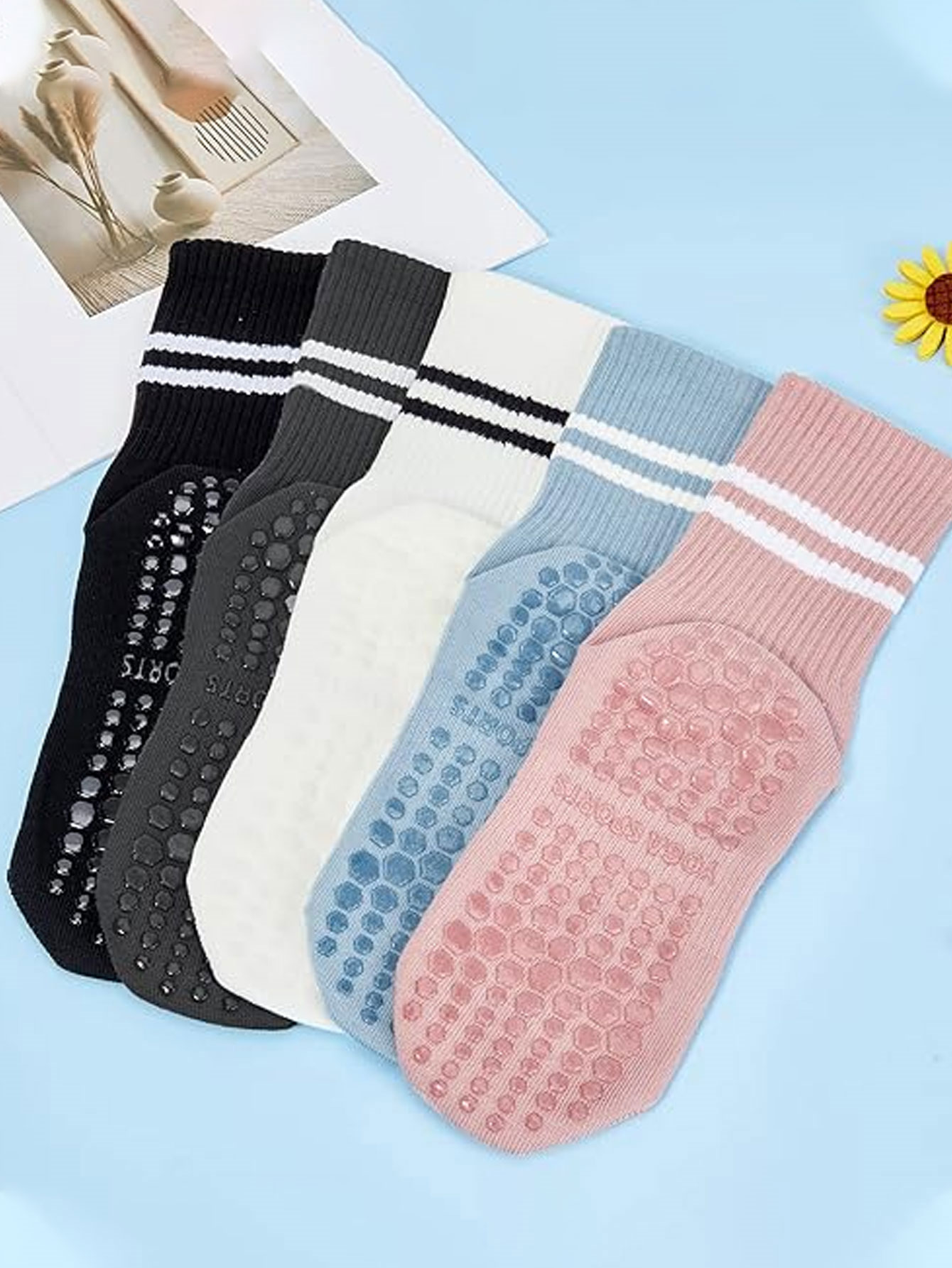 3 пары носков для йоги, нескол – обзор и цена Grip Sock Yoga